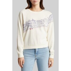 Marine Layer Sweatshirt Womens M White Vintage Terry Graphic Pullover Crewneck